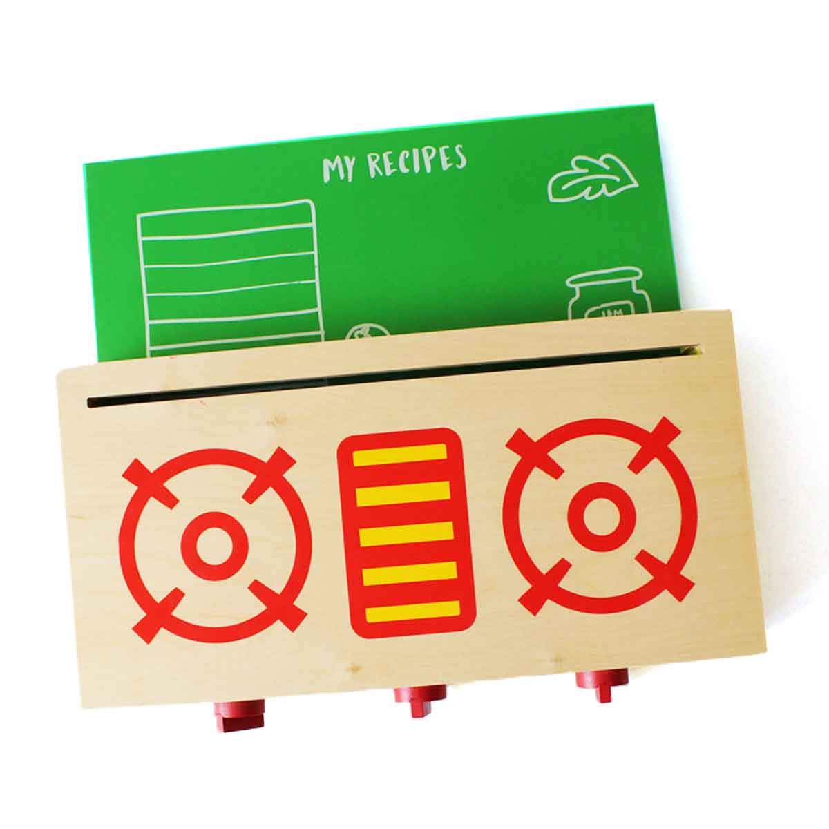 Wooden Lil Chef Kids Cooking Set, Apron, and Cooktop Combo (3+ Years)