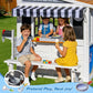 Kids Outdoor Playhouse, Large Cedar Wooden Playhouse with Play Kitchen, Tic-Tac-Toe, Chalkboard, Doorbell, Dutch Door & Pet Door for Backyard & Garden Play
