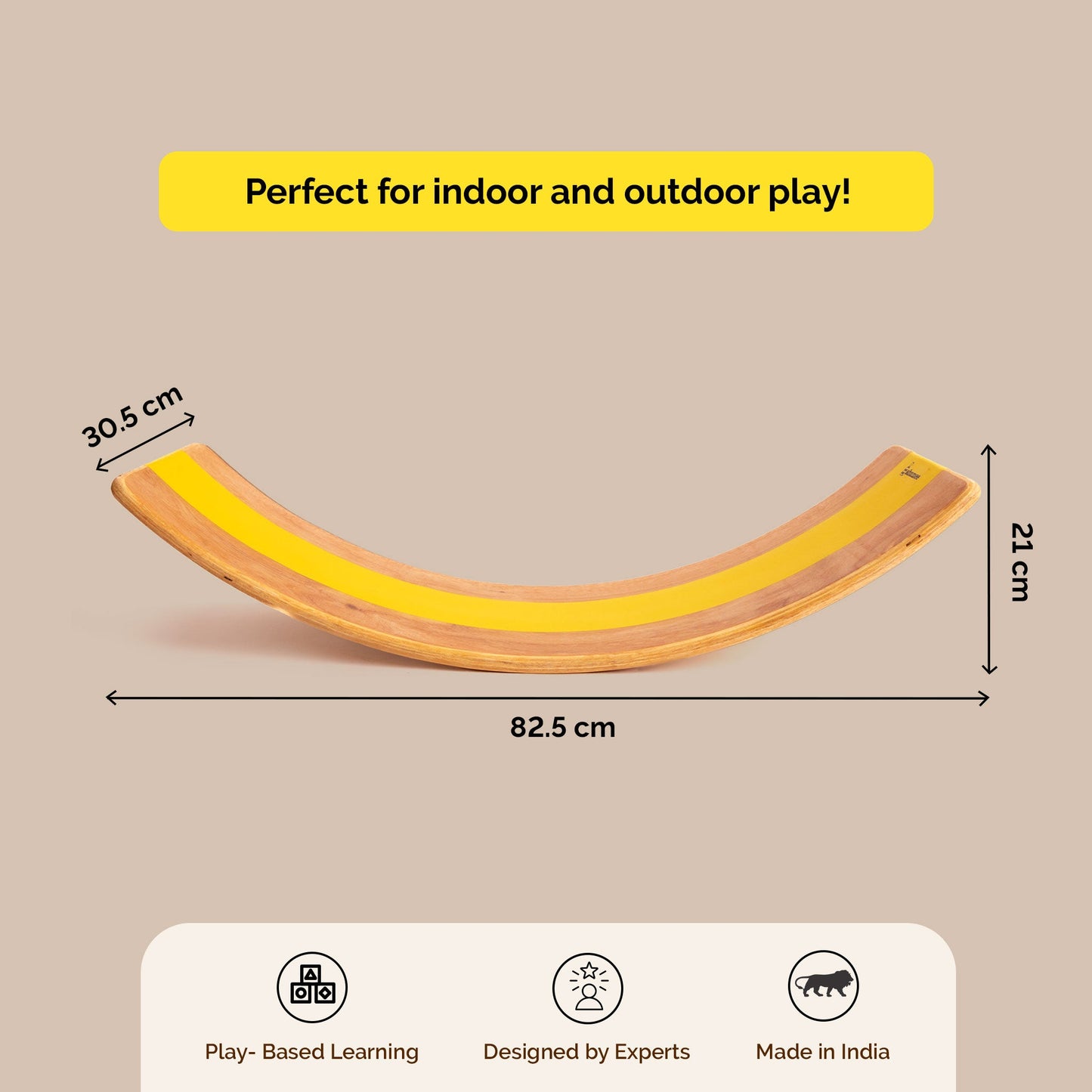 Waldorf Wooden Balance Board – Curvy Rocker for Open-Ended Play
