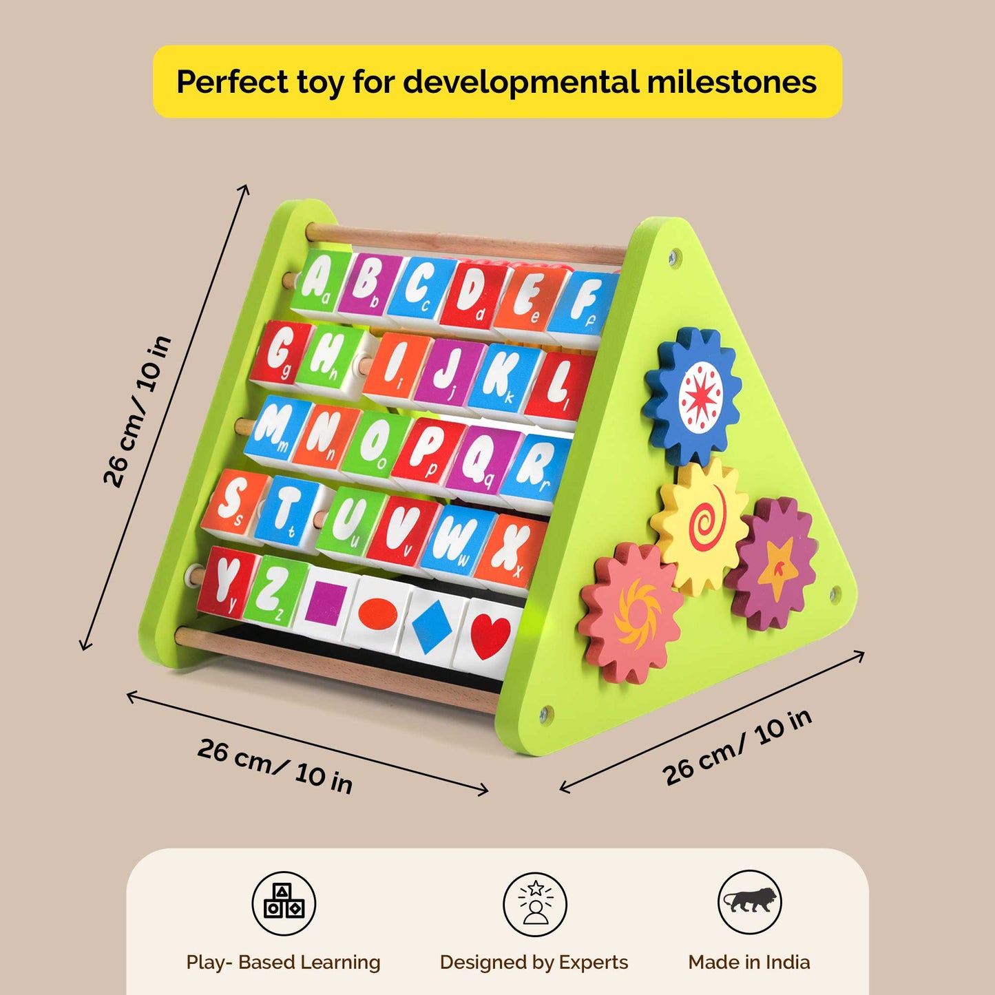 Wooden 5-In-1 Activity Triangle – Interactive STEM Learning Toy