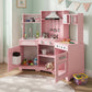 Kids Play Kitchen,Corner Wooden Pretend Toddler Kitchen Toys Playset with Realistic Lights & Sounds,Microwave Oven,Water Dispenser, Phone, Sink,Cooking Accessories, for Ages 3+