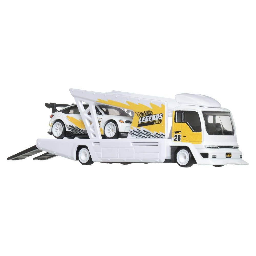 Hot Wheels Car Culture Team Transport Legend 24 Honda Civic Type R 1:64 Scale Car & Transport Vehicle for Race Fans & Toy Car Collectors