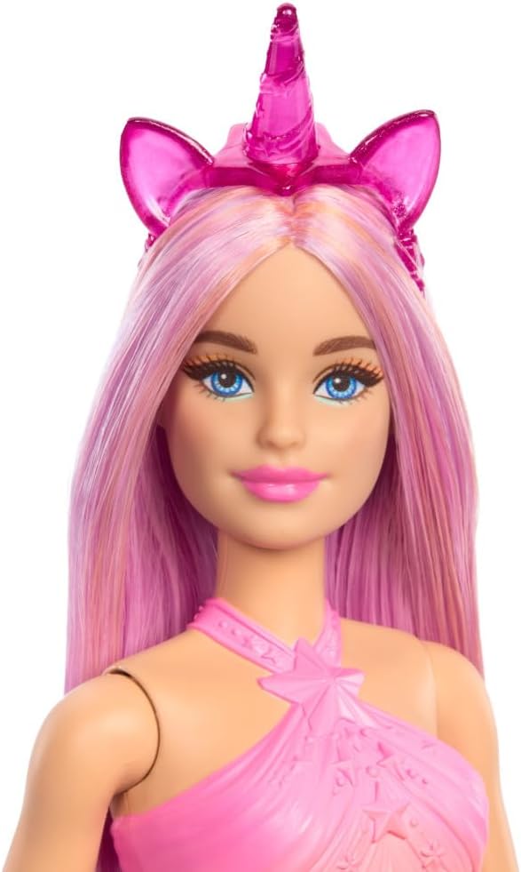 Barbie Unicorn Doll With Pink Hair, Ombre Outfit And Unicorn Accessories For Kids Ages 3+
