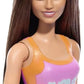 Barbie Beach Doll With Light Brown Hair Wearing Tropical Pink And Orange Swimsuit For Kids Ages 3+