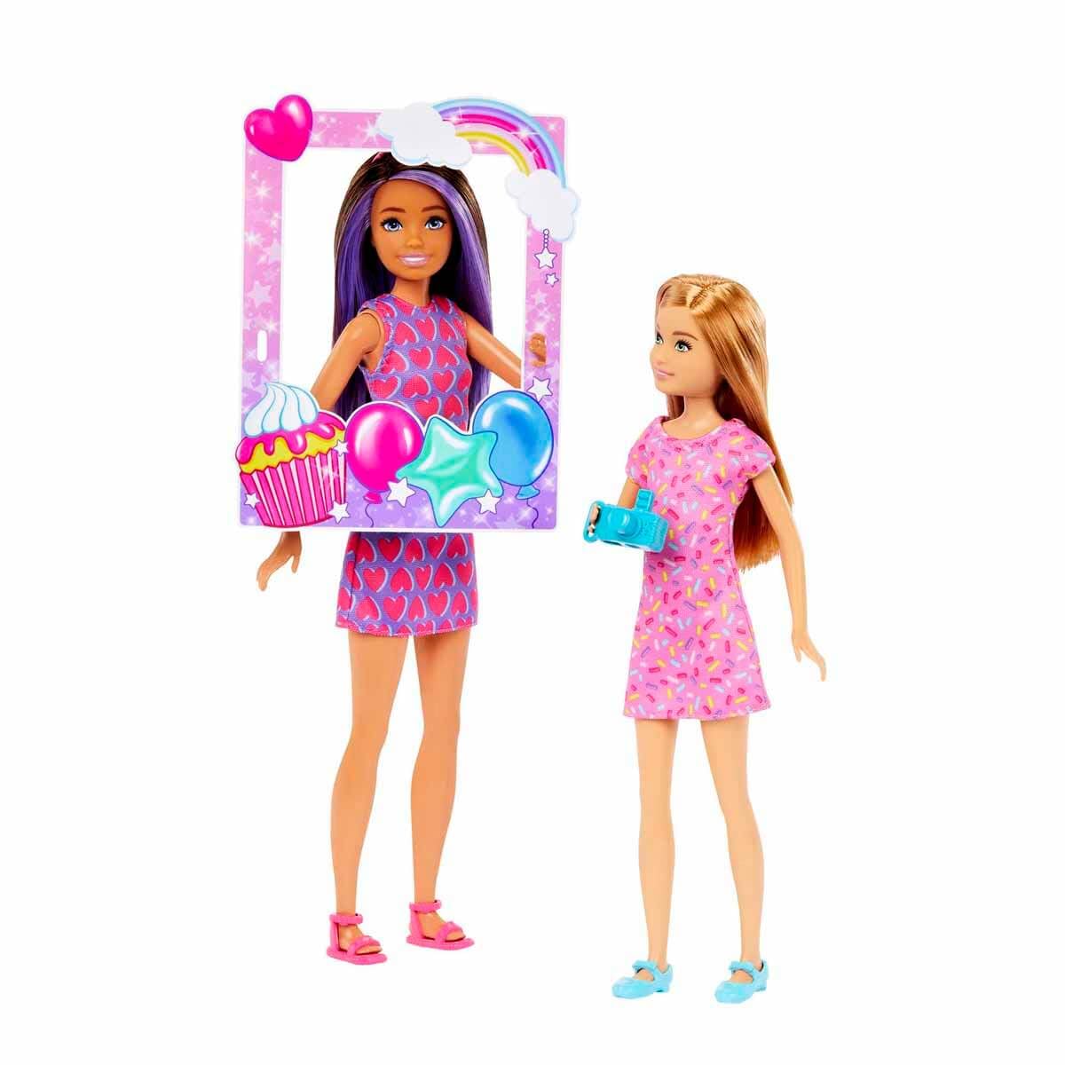 Barbie Celebration Fun Photobooth Playset With Skipper & Stacie Dolls & Accessories for Kids Ages 3 Years & Up