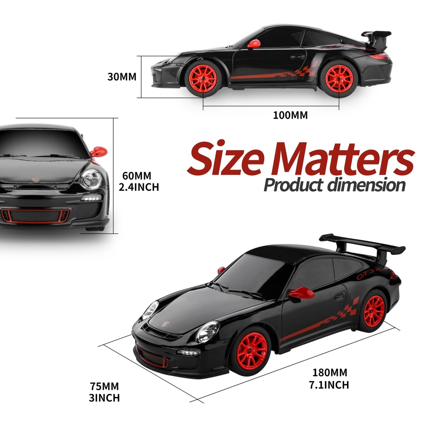 BEZGAR RC Car, Officially Licensed Porsche 911 GT3 RS Model RC Car