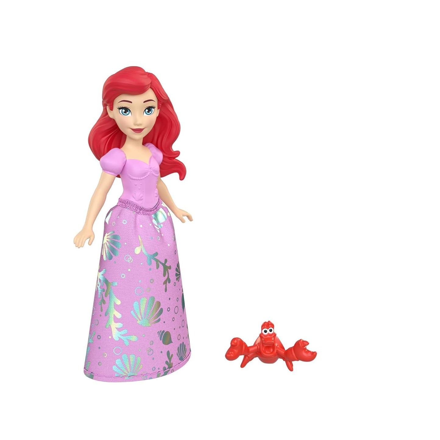 Disney Princess Ariel Small Doll with Sebastian Figure, Furniture and Tea Party Pieces Inspired by The Little Mermaid Movie