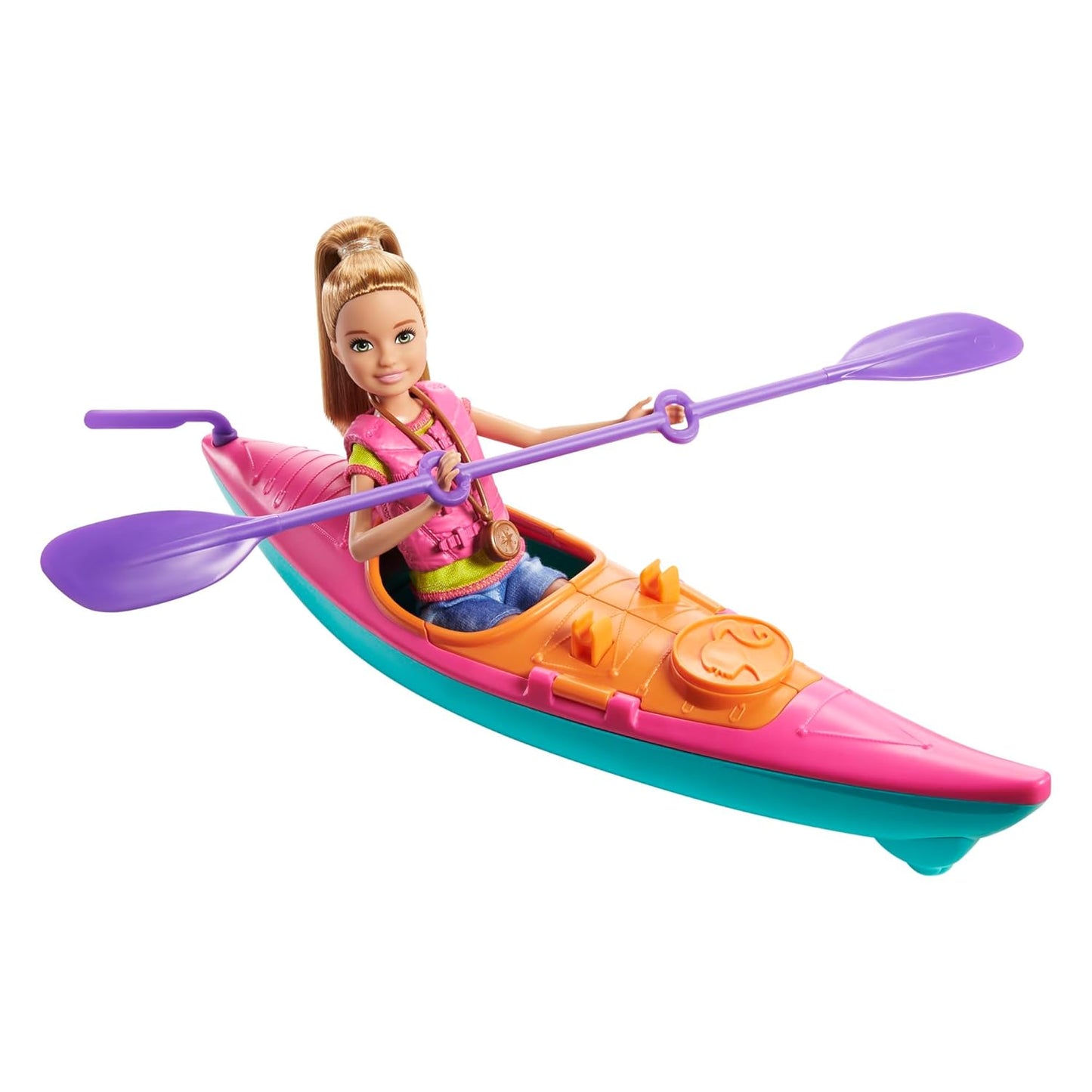 Barbie Team Stacie Doll & Accessories Set with Toy Tent, Kayak & 15+ Pieces Accessories for Kids Ages 3 Years & Above
