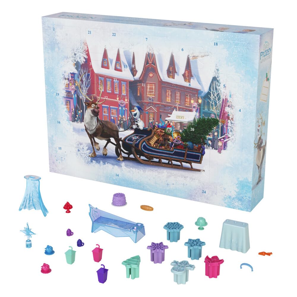 Disney Frozen 2025 Advent Calendar With 24 Days Of Surprise Toys, Including Anna & Elsa Small Dolls for Kids