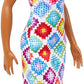 Barbie Fashionistas Doll with Bun And Crochet Halter Dress #210 for Kids Ages 3+ (HJT07)