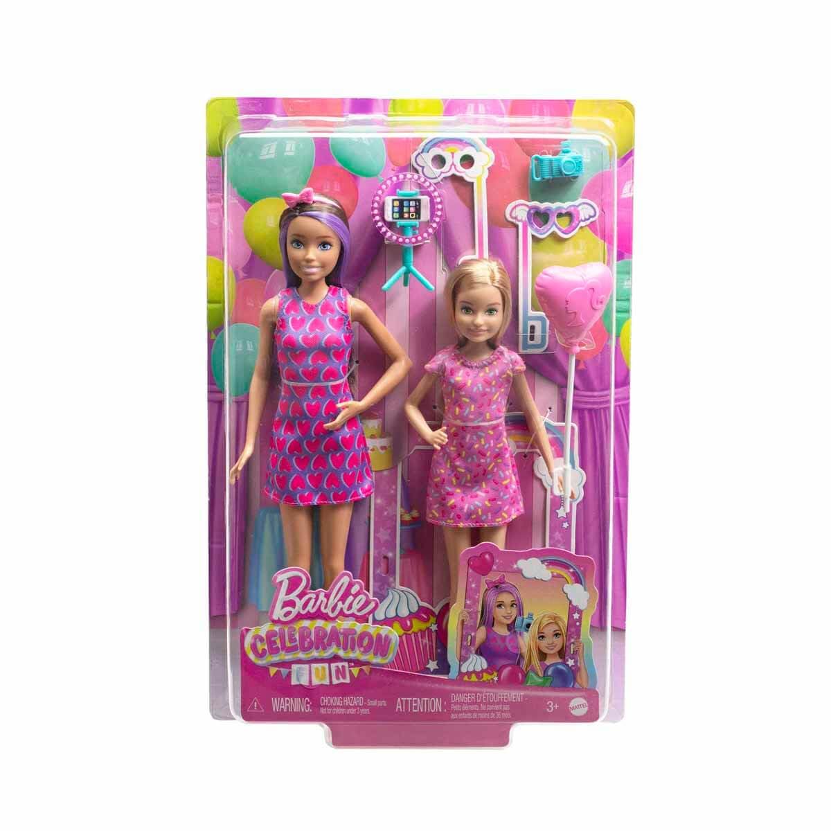 Barbie Celebration Fun Photobooth Playset With Skipper & Stacie Dolls & Accessories for Kids Ages 3 Years & Up