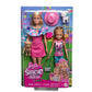 Barbie & Stacie Doll Set with 2 Pet Dogs & Accessories, Dolls with Blonde Hair & Blue Eyes, Summer Clothes