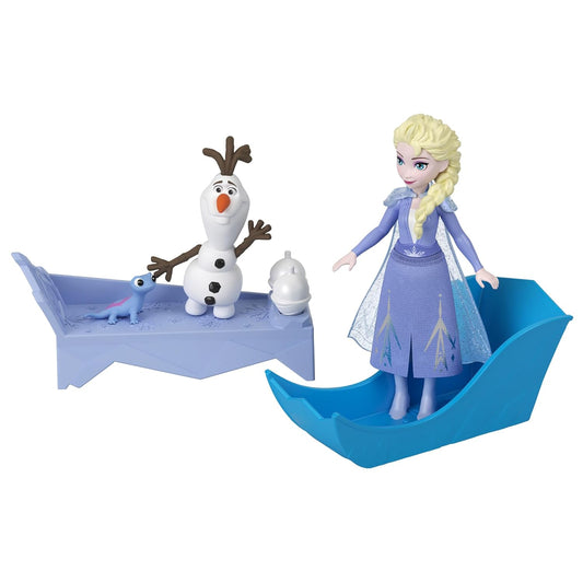 Disney Frozen Elsa Small Doll with Olaf & Bruni Character Friends, Furniture and Play Pieces Inspired by Disney Frozen Movie