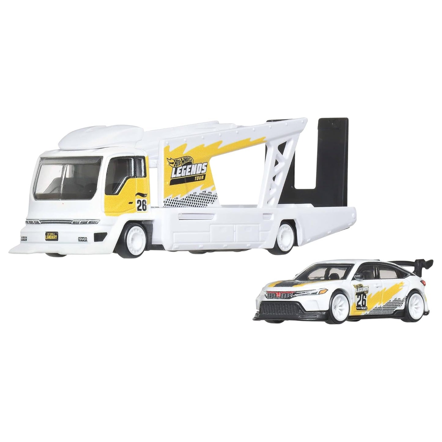 Hot Wheels Car Culture Team Transport Legend 24 Honda Civic Type R 1:64 Scale Car & Transport Vehicle for Race Fans & Toy Car Collectors