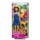 Barbie Careers Brunette Farmer Doll in Farm-Themed Set with Removable Fashion, 3 Animals & 5 Pieces for Feeding & Care for Ages 3 Years & Up