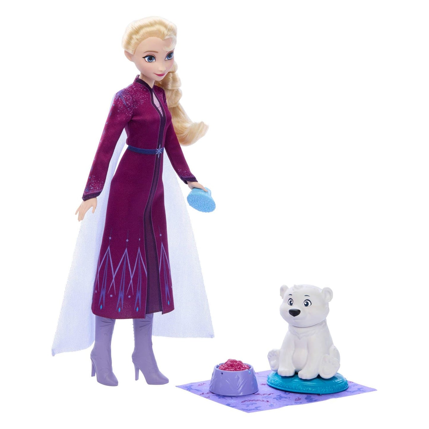 Disney Frozen Elsa Fashion Doll and Bear Cub Figure with 4 Accessories Including Pet Bed and Duvet Inspired by the Animals from Arendelle