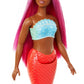 Barbie Mermaid Doll 2 with Fantasy Hair and Headband Accessories, Mermaid Toys with Shell-Inspired Bodices and Colorful Tails