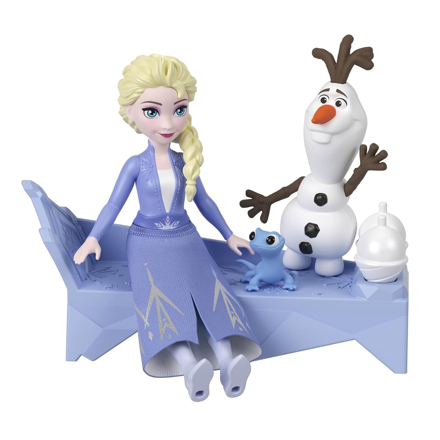 Disney Frozen Elsa Small Doll with Olaf & Bruni Character Friends, Furniture and Play Pieces Inspired by Disney Frozen Movie