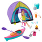 Barbie Team Stacie Doll & Accessories Set with Toy Tent, Kayak & 15+ Pieces Accessories for Kids Ages 3 Years & Above