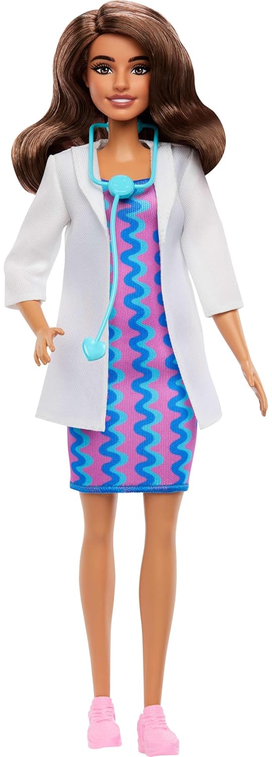 Barbie Careers Doctor Doll & Accessory, Fashion Doll Wearing Removable Look With Stethoscope for Kids Ages 3 Years & Up
