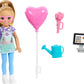 Barbie Toys, Chelsea Doll & Accessories Florist Set, Career Blonde Small Doll with 5 Flower Shop-Themed Pieces Including Bouquet & Register