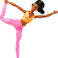 Barbie Made to Move Fashion Doll with Black Hair Wearing Removable Yellow Sports Top & Pink Yoga Pants, 22 Bendable Joints