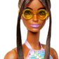 Barbie Fashionistas Doll with Bun And Crochet Halter Dress #210 for Kids Ages 3+ (HJT07)