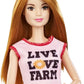 Barbie Red-Haired Career-Themed Chicken Farmer Doll and Playset with Henhouse and More for Ages 3 Year and Up