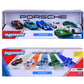 Majorette Porsche 5 Pack Set - Metal Toy Car with Freewheel, Suspension & Opening Parts for Kids & Collectors
