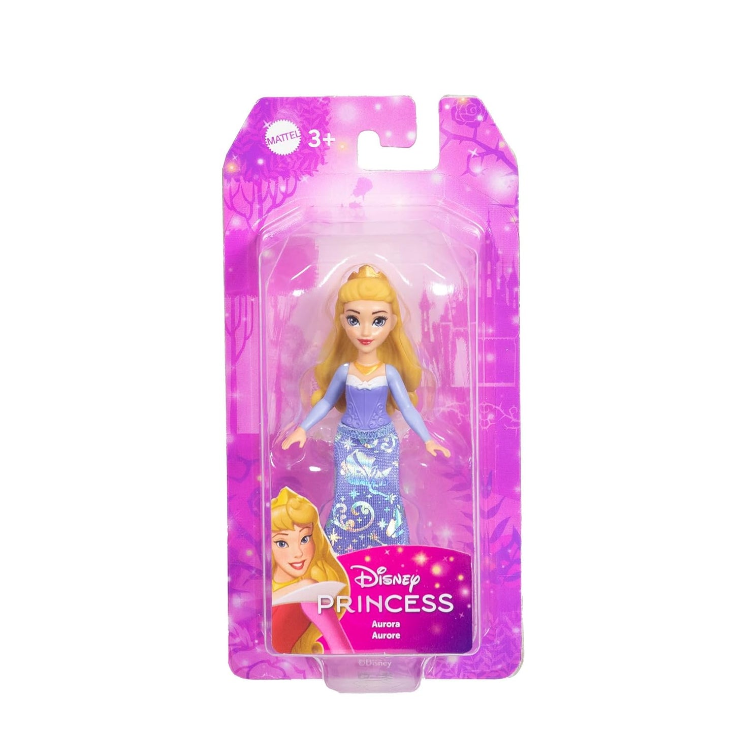 Disney Princess Aurora Posable Small Doll in Shiny Outfit with Removable Skirt, Inspired by Movie for Kids Ages 3+