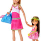 Barbie Stacie & Chelsea Tennis Playset with 2 Dolls & 5+ Accessories Including Net with Swinging Ball Feature