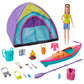 Barbie Team Stacie Doll & Accessories Set with Toy Tent, Kayak & 15+ Pieces Accessories for Kids Ages 3 Years & Above