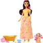 Disney Princess Belle Fashion Doll & Dog Figure with Color Change Spots, Bathtub, Brush & Hair Accessories, Inspired by Beauty & The Beast