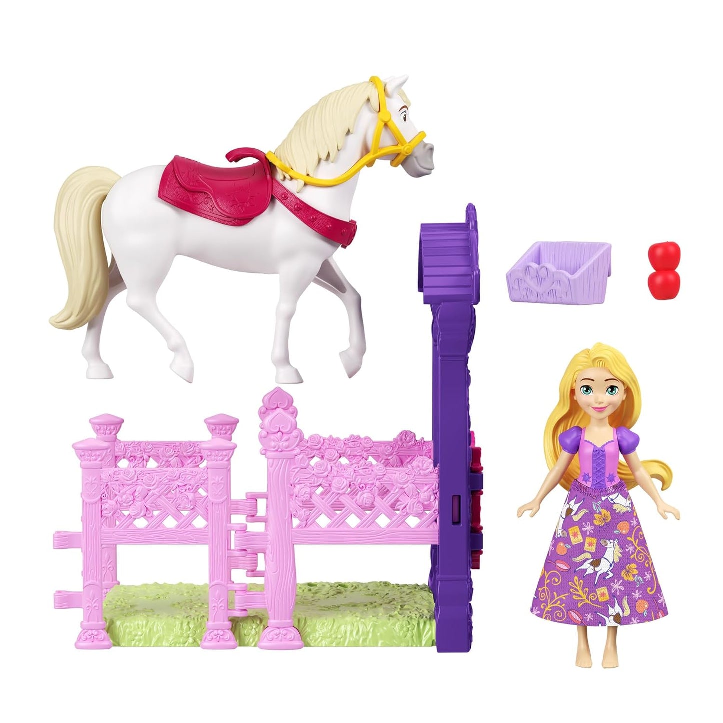 Disney Princess Rapunzel Small Doll & Maximus Horse with Stable Playset, Saddle & Accessories, Storytime Stackers, Inspired by Tangled