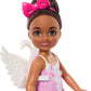 Barbie Toys, Chelsea Doll & Accessories Ballerina Set, Career Brunette Small Doll with 5 Dance-Themed Pieces Including Swan Wings