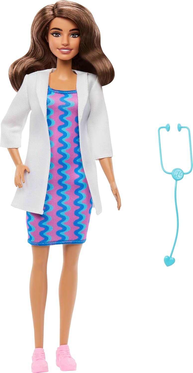 Barbie Careers Doctor Doll & Accessory, Fashion Doll Wearing Removable Look With Stethoscope for Kids Ages 3 Years & Up