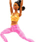 Barbie Made to Move Fashion Doll with Black Hair Wearing Removable Yellow Sports Top & Pink Yoga Pants, 22 Bendable Joints