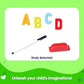 Funskool Giggles Draw N Write Desktop Slate, 4 in 1 Double Sided Board - Chalk Board & Dry Erase/Magnetic Board, Adjustable Angles, Magnetic Letters and Numbers, 3 Years