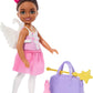 Barbie Toys, Chelsea Doll & Accessories Ballerina Set, Career Brunette Small Doll with 5 Dance-Themed Pieces Including Swan Wings