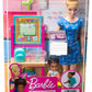 Barbie Blonde Hair Teacher Doll with Toddler Doll, Flip Board, Laptop, Backpack, Toddler Desk, Pet Turtle, Great Gift for Ages 3 Years Old & Up