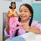 Barbie Made to Move Fashion Doll with Black Hair Wearing Removable Yellow Sports Top & Pink Yoga Pants, 22 Bendable Joints
