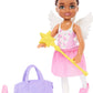 Barbie Toys, Chelsea Doll & Accessories Ballerina Set, Career Brunette Small Doll with 5 Dance-Themed Pieces Including Swan Wings