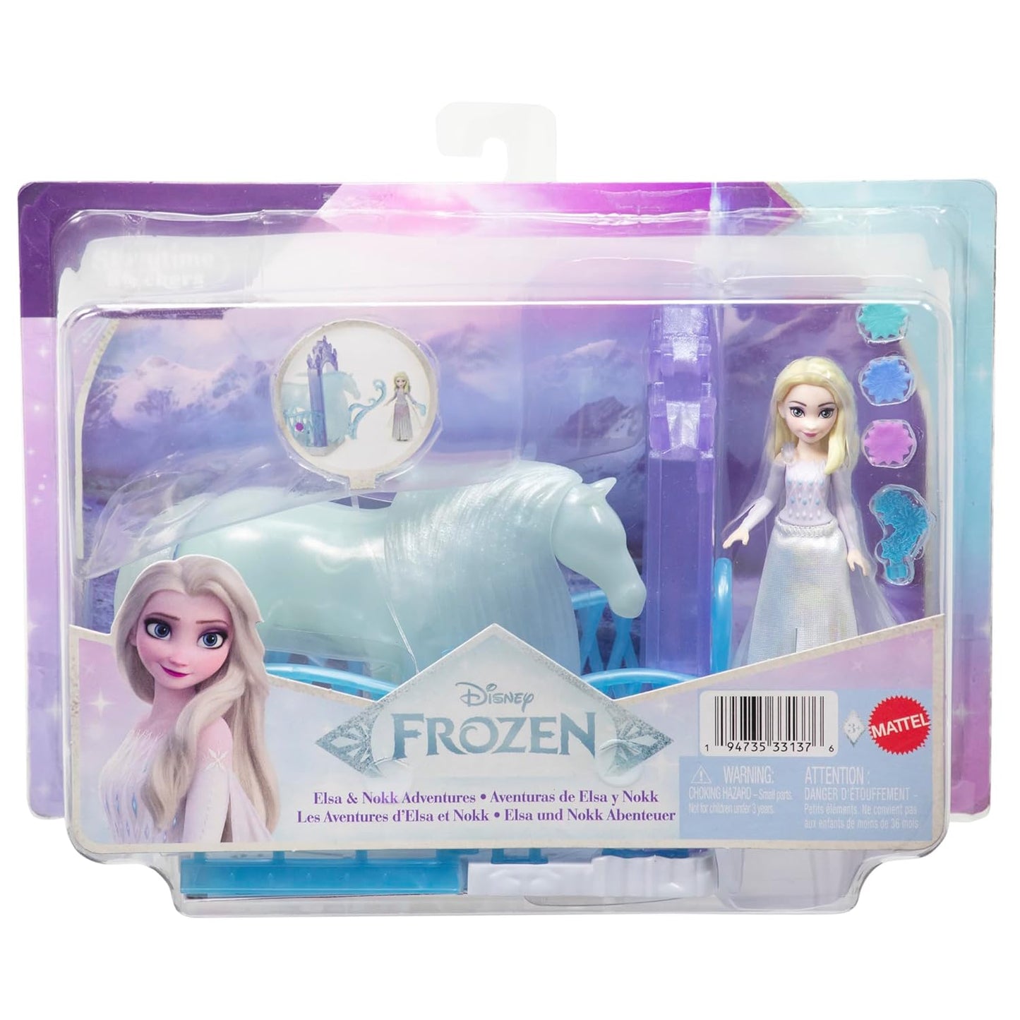 Disney Frozen Elsa Small Doll & The Water Nokk Horse with ICY Haven Playset, Saddle & Accessories, Storytime Stackers, Inspired by Disney Frozen Movie