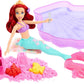 Disney Princess Ariel Mermaid Doll & Pool Set with Moldable Sand, 3 Sand Molds, Beach Towel & 5 Accessories for Kids Ages 3+