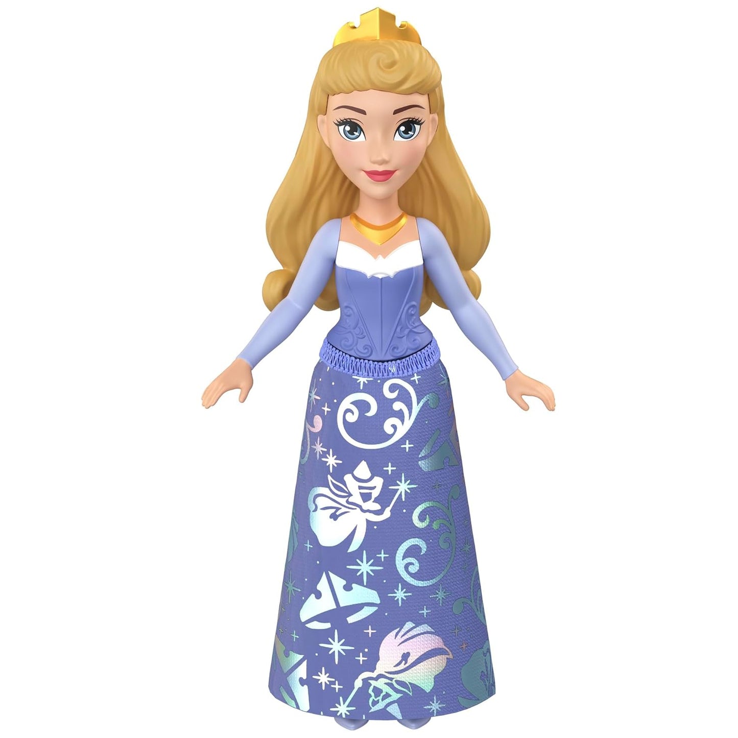 Disney Princess Aurora Posable Small Doll in Shiny Outfit with Removable Skirt, Inspired by Movie for Kids Ages 3+