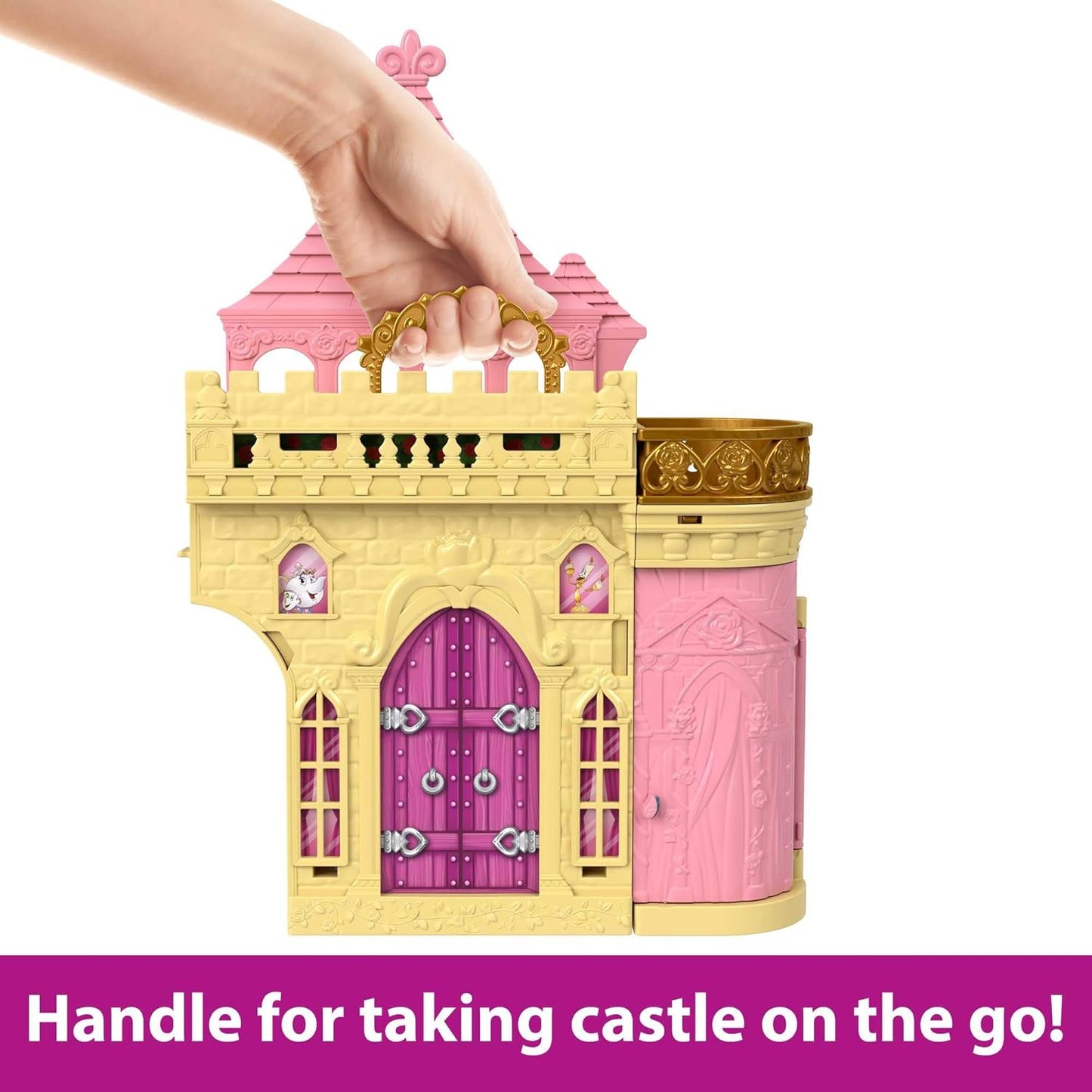 Disney Princess Belle's Stacking Castle with Small Doll & Acessories , Inspired by The Disney Movie