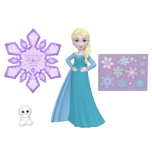 Disney Frozen Toys, Elsa Small Doll with Snowgie Figure, Customizable Snowflake Accessory & Stickers, Inspired by Disney Movie