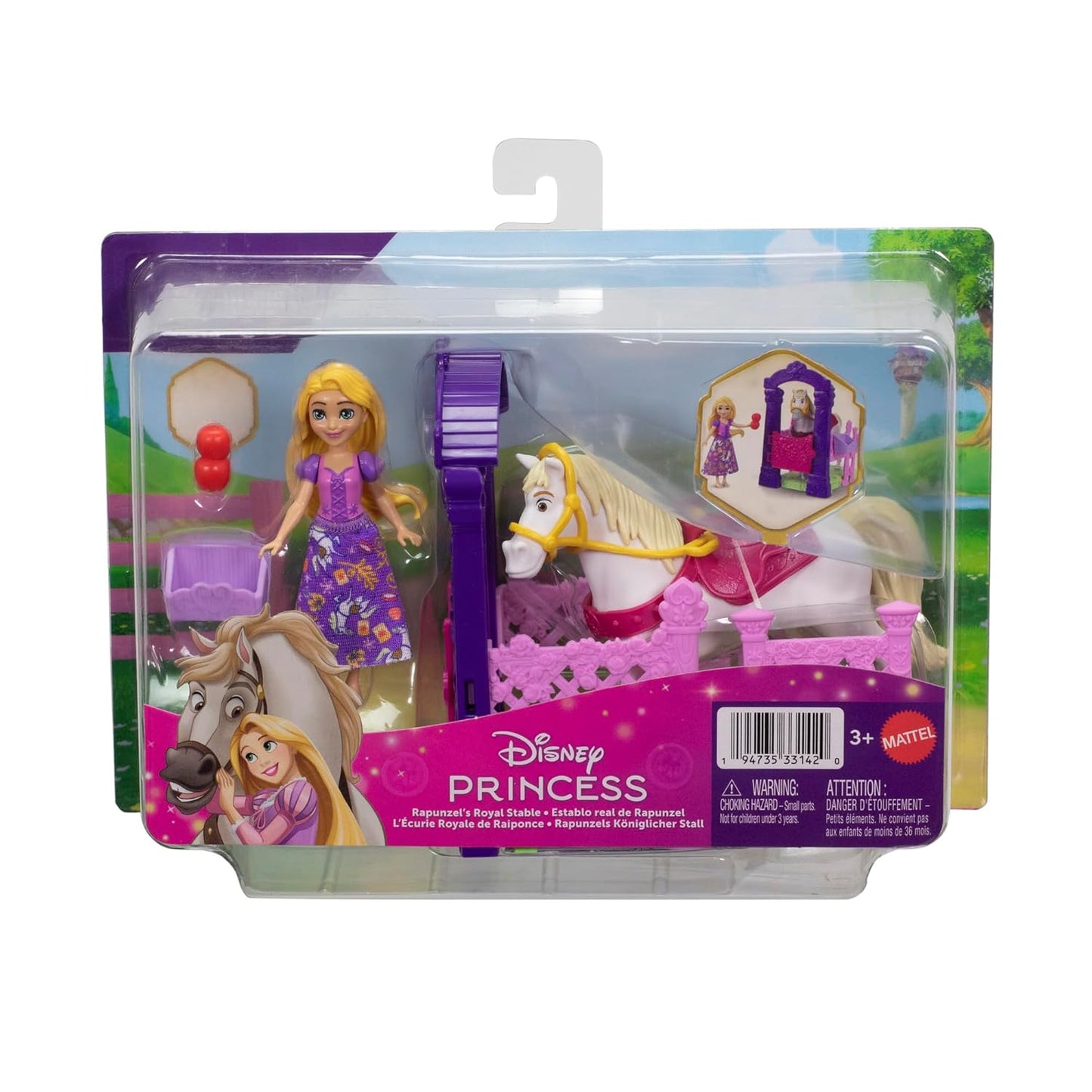 Disney Princess Rapunzel Small Doll & Maximus Horse with Stable Playset, Saddle & Accessories, Storytime Stackers, Inspired by Tangled