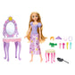 Disney Princess Rapunzel Doll with Vanity, Pascal and 10 Accessories, Inspired by the Disney Movie for Kids Ages 3 Years & Up