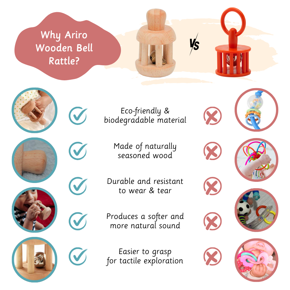 Wooden Bell Rattle